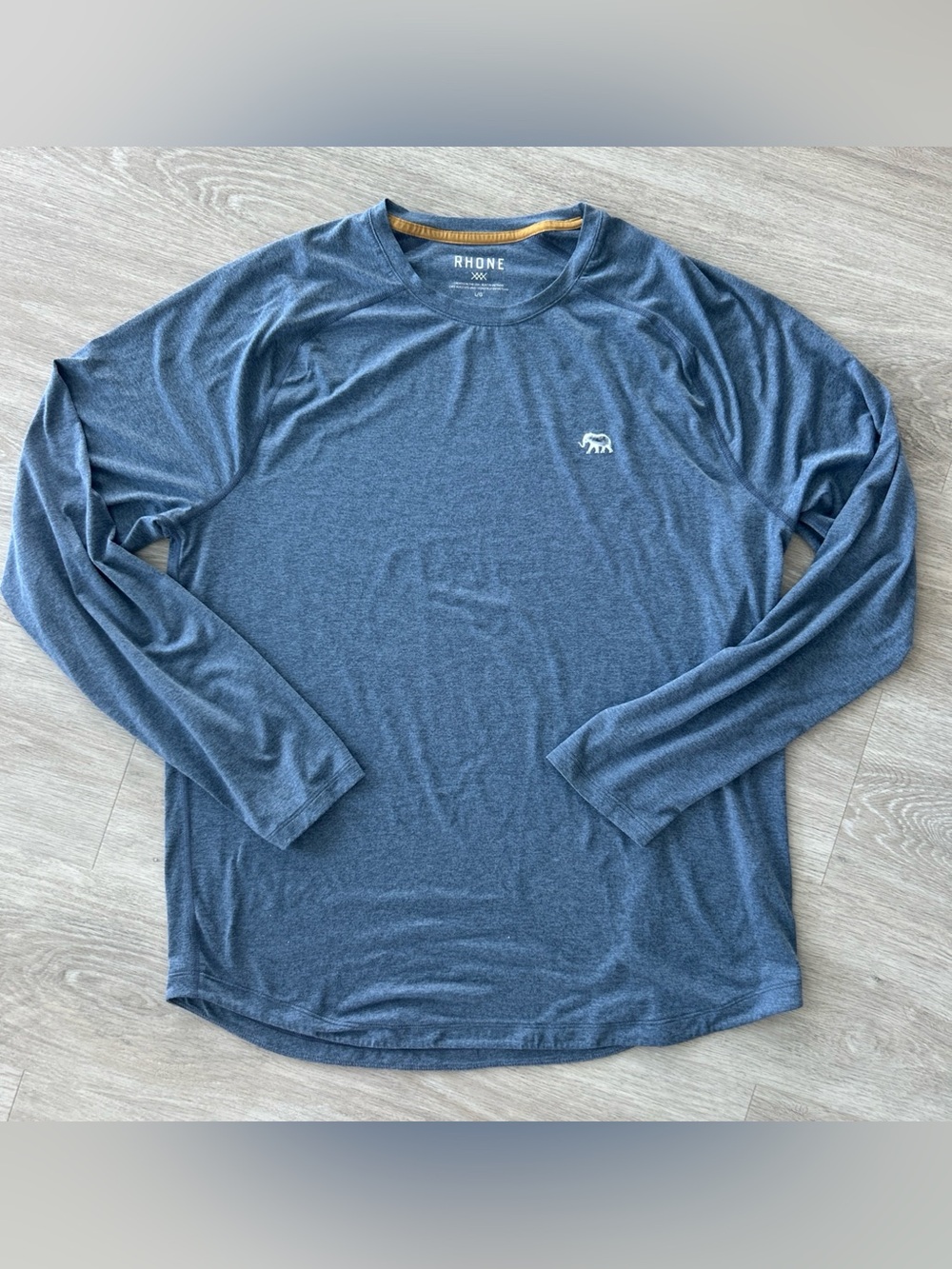 Rhone Atmosphere Long Sleeve Performance Shirt Men’s L Blue Stretch Athleisure